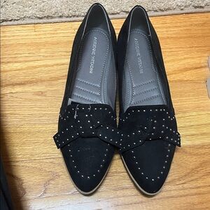 Adrienne Vittadini Black Studded Flats